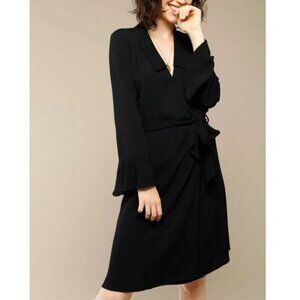 Rouje Brooke Little Black Dress 34 XS Jeanne Damas wrap